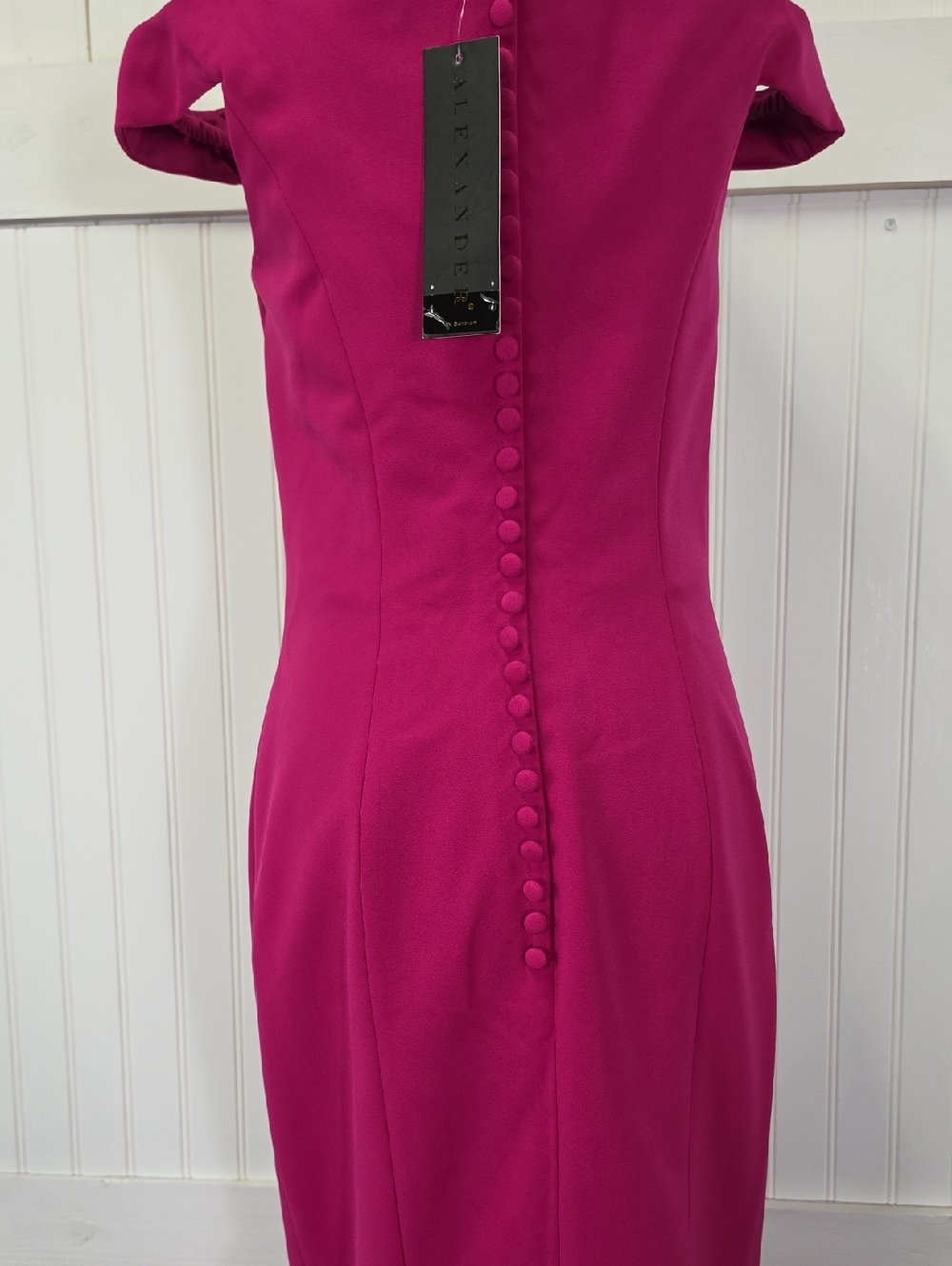 Alexander By Daymor NEW Fuchsia Pink Petal Skirt Maxi Gown Dress Size 6 M1279 - Picture 15 of 15